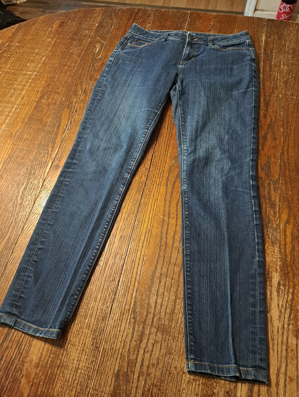 Size 4 Ann Taylor Loft Curvy Skinny Denim Blue Jeans Casual Pants w Pockets
